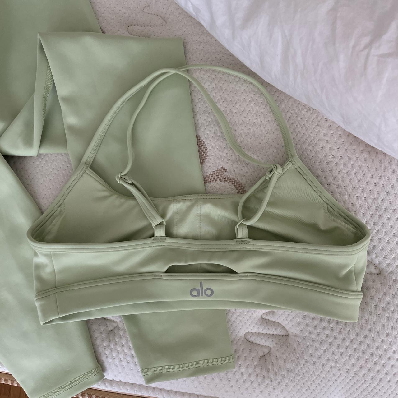 Alo Yoga Airlift Bra Color Iced Green Tea Never worn Depop