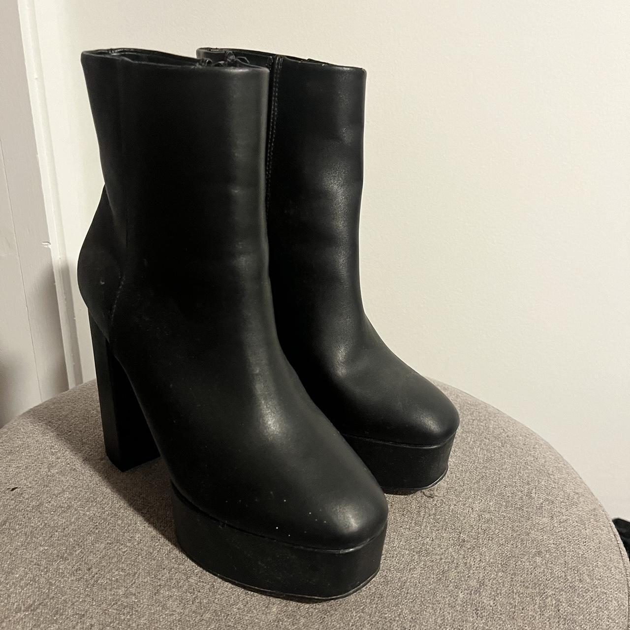 Betts - Ledd- Black chunky platform heel boots Size... - Depop