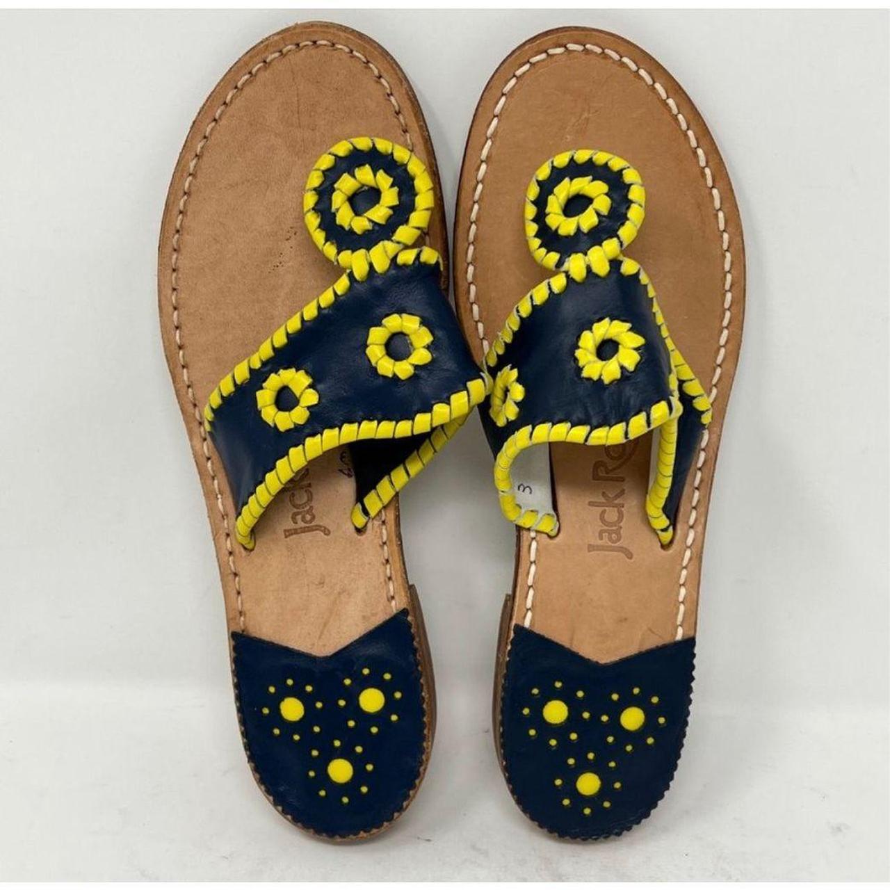 Navy and deals yellow sandals