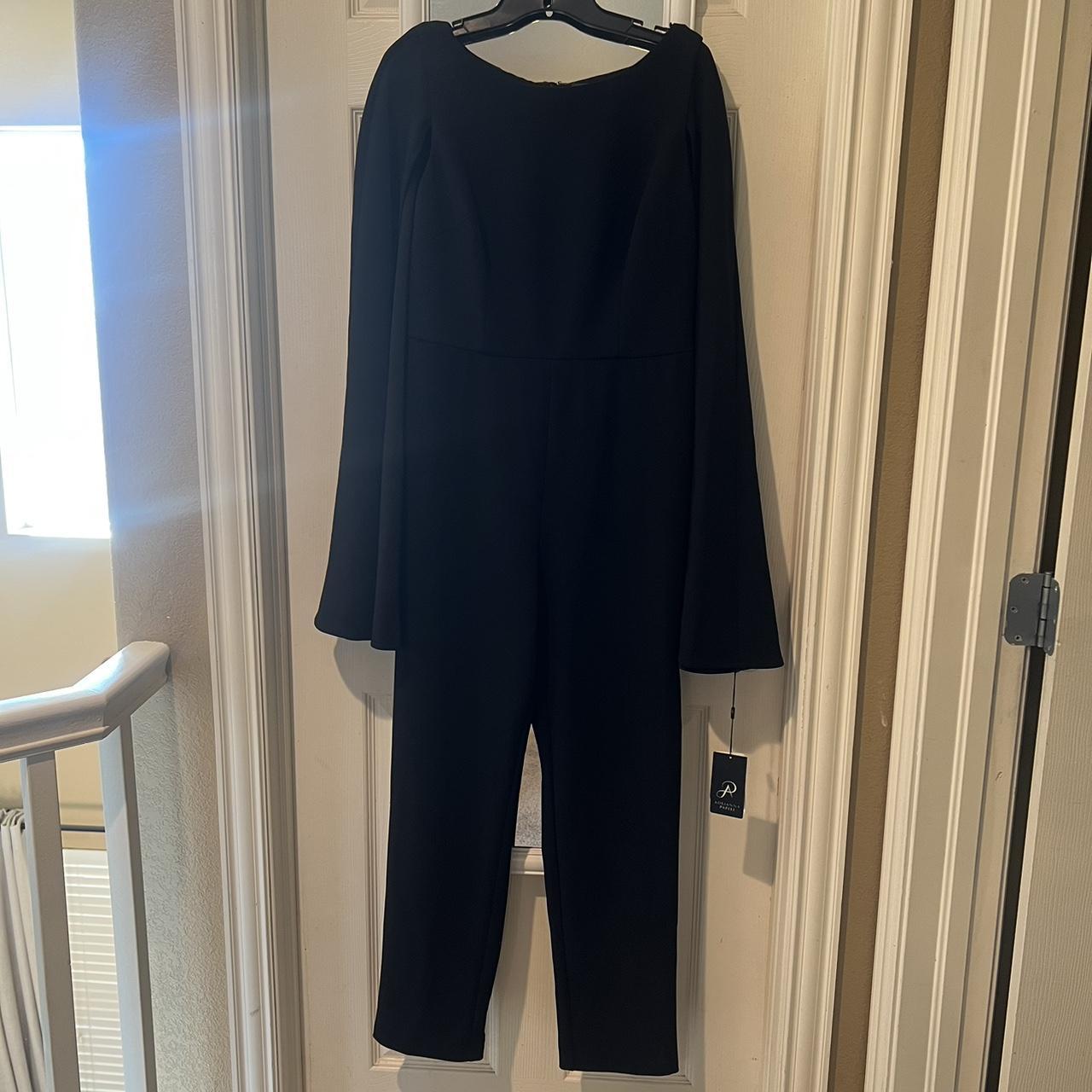 Adrianna papell crepe jumpsuit best sale with cape