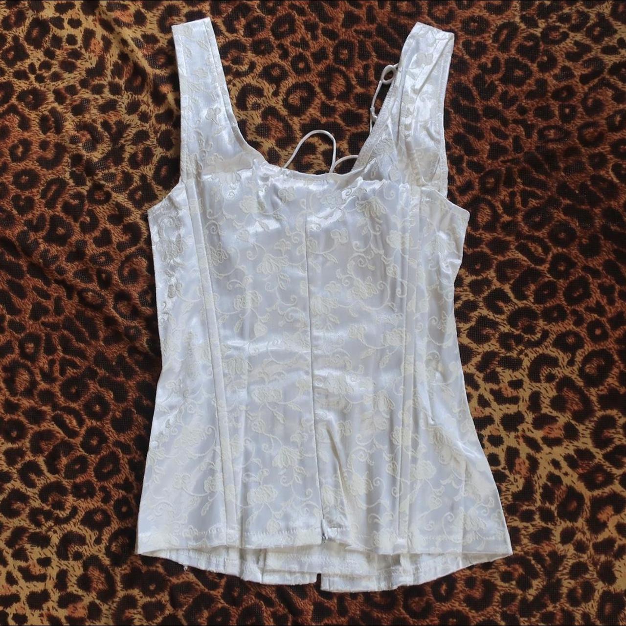 Rare 90’s Fredericks of Hollywood white brocade... - Depop