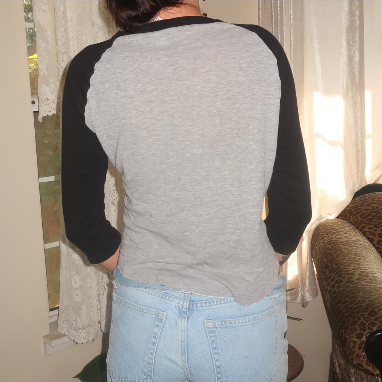 Super soft black and grey baseball tee with... Depop