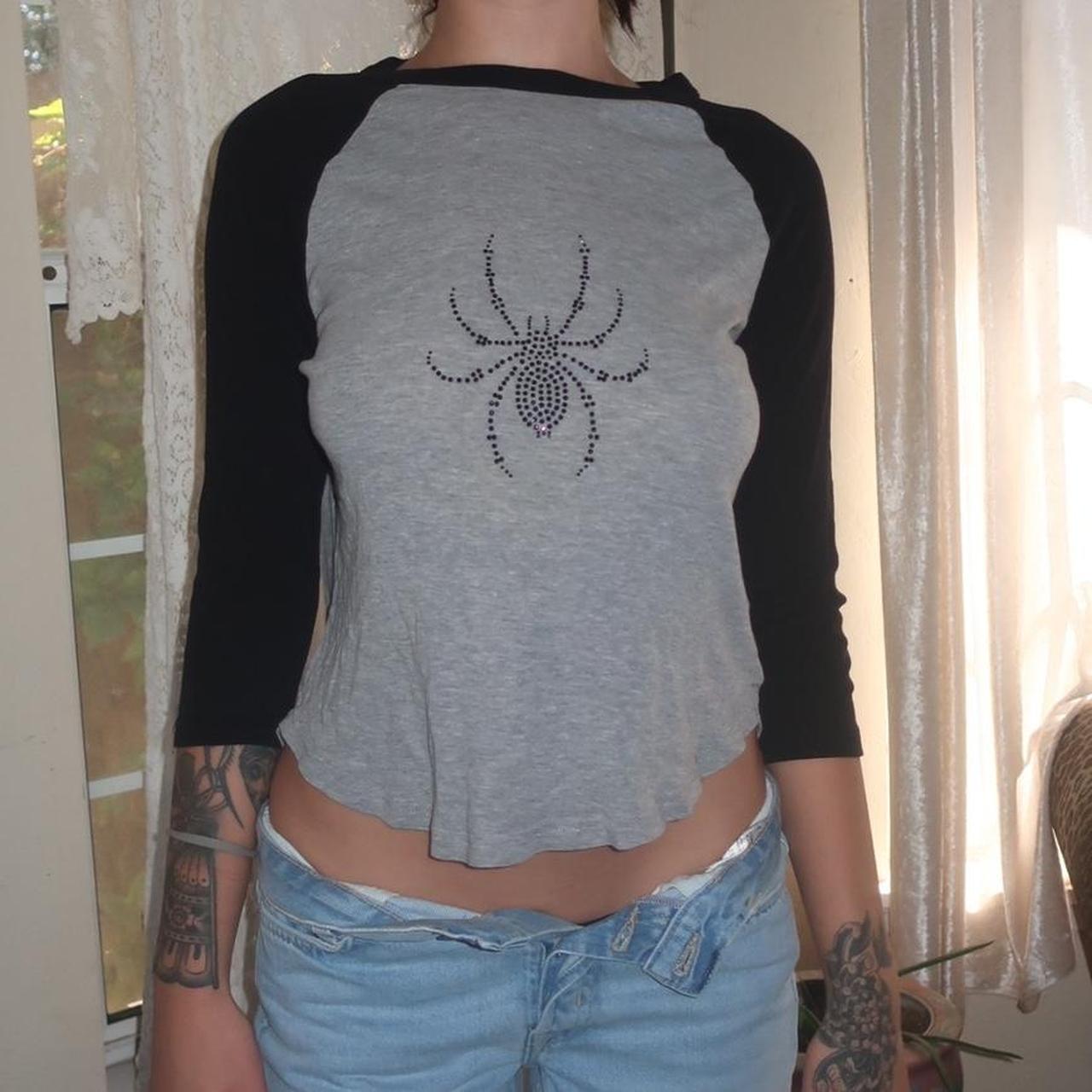 Super soft black and grey baseball tee with... Depop