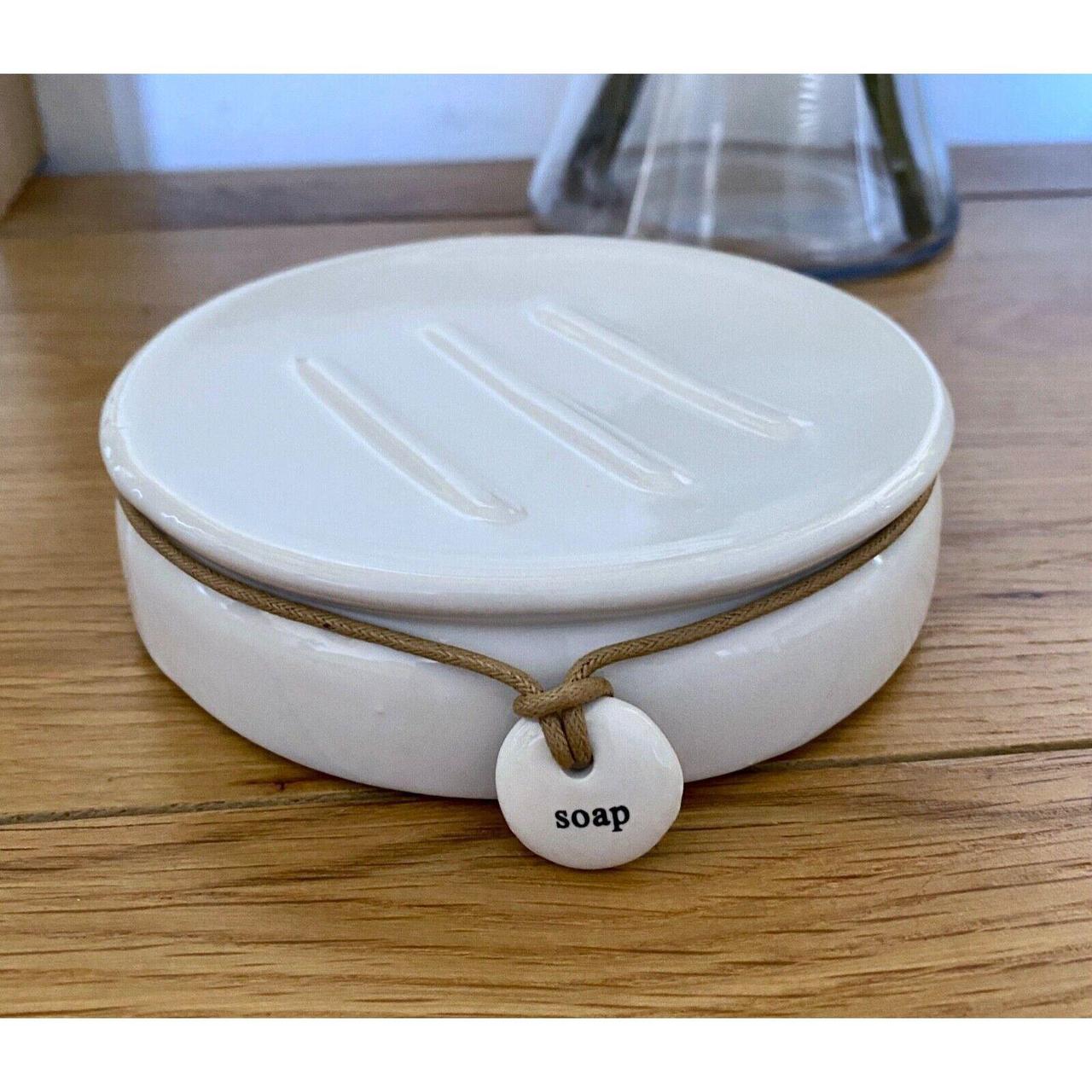 Dunelm Bathroom Soap Dish with Hang Tag White Depop
