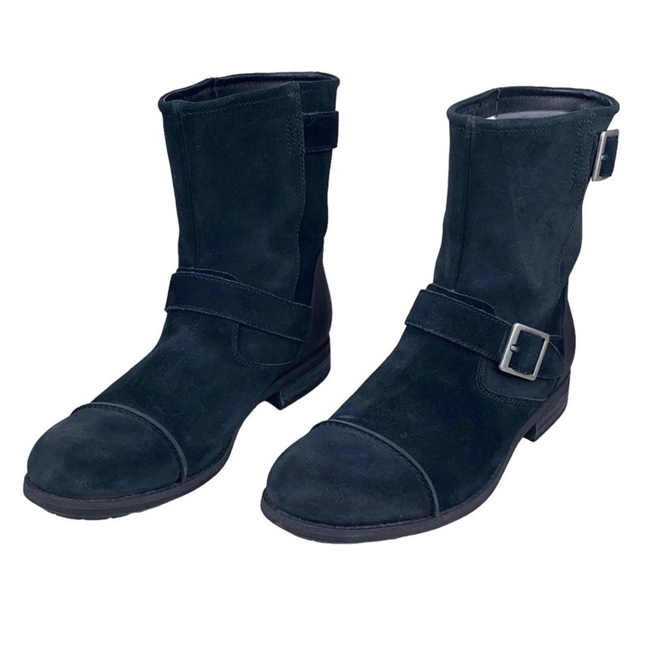 Mens suede buckle on sale boots