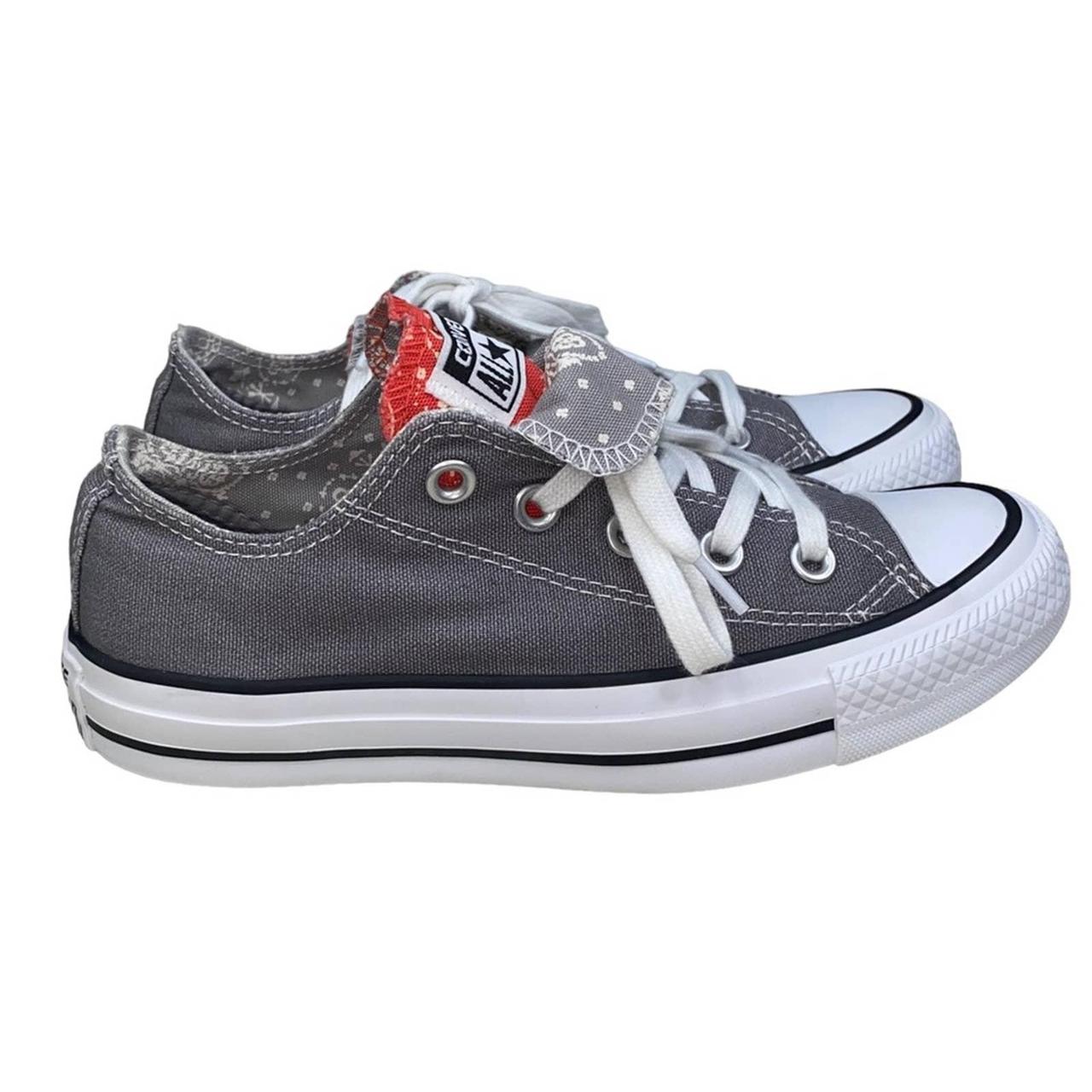 Grey double tongue converse best sale