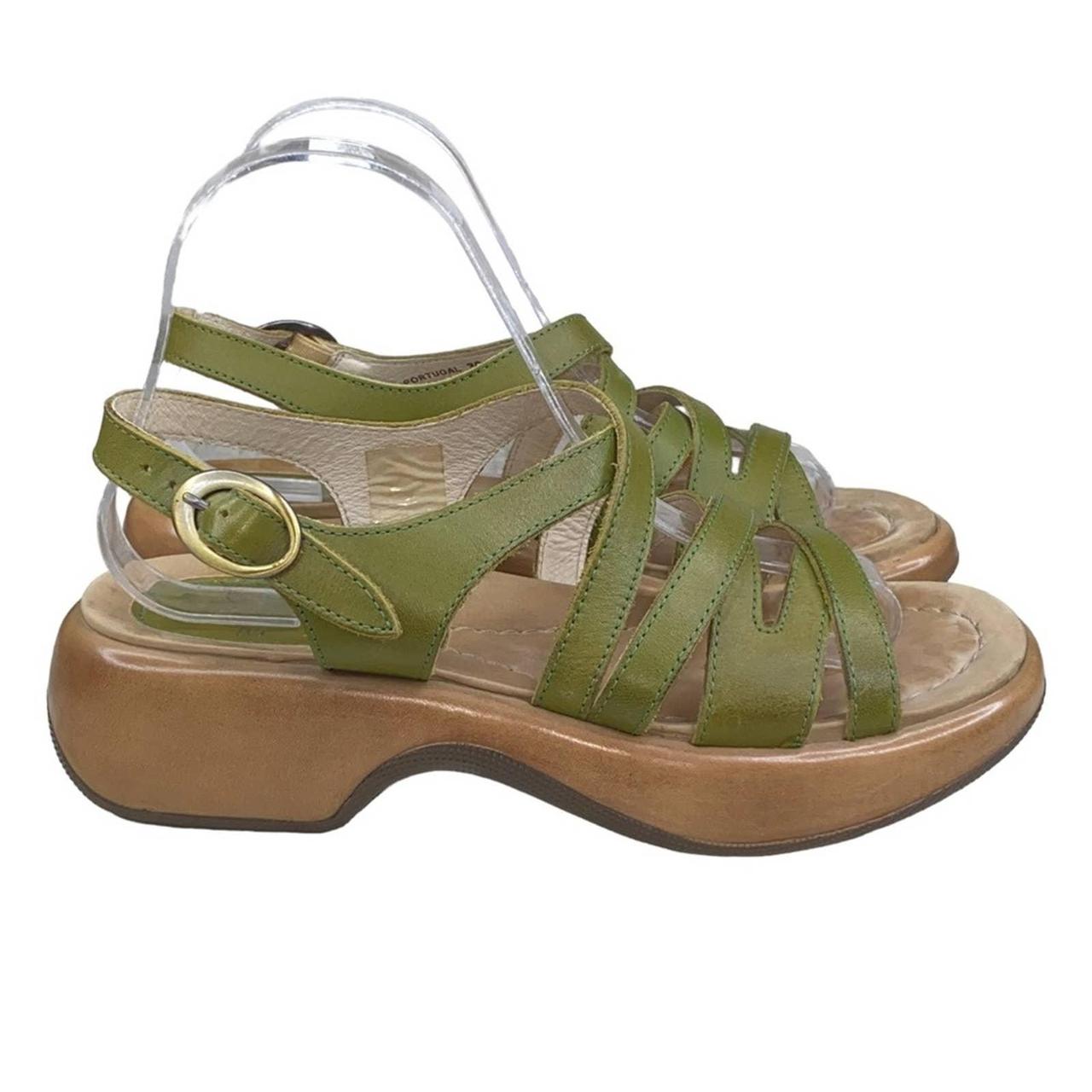 Dansko Women s Lolita Green Leather Platform Strappy Depop