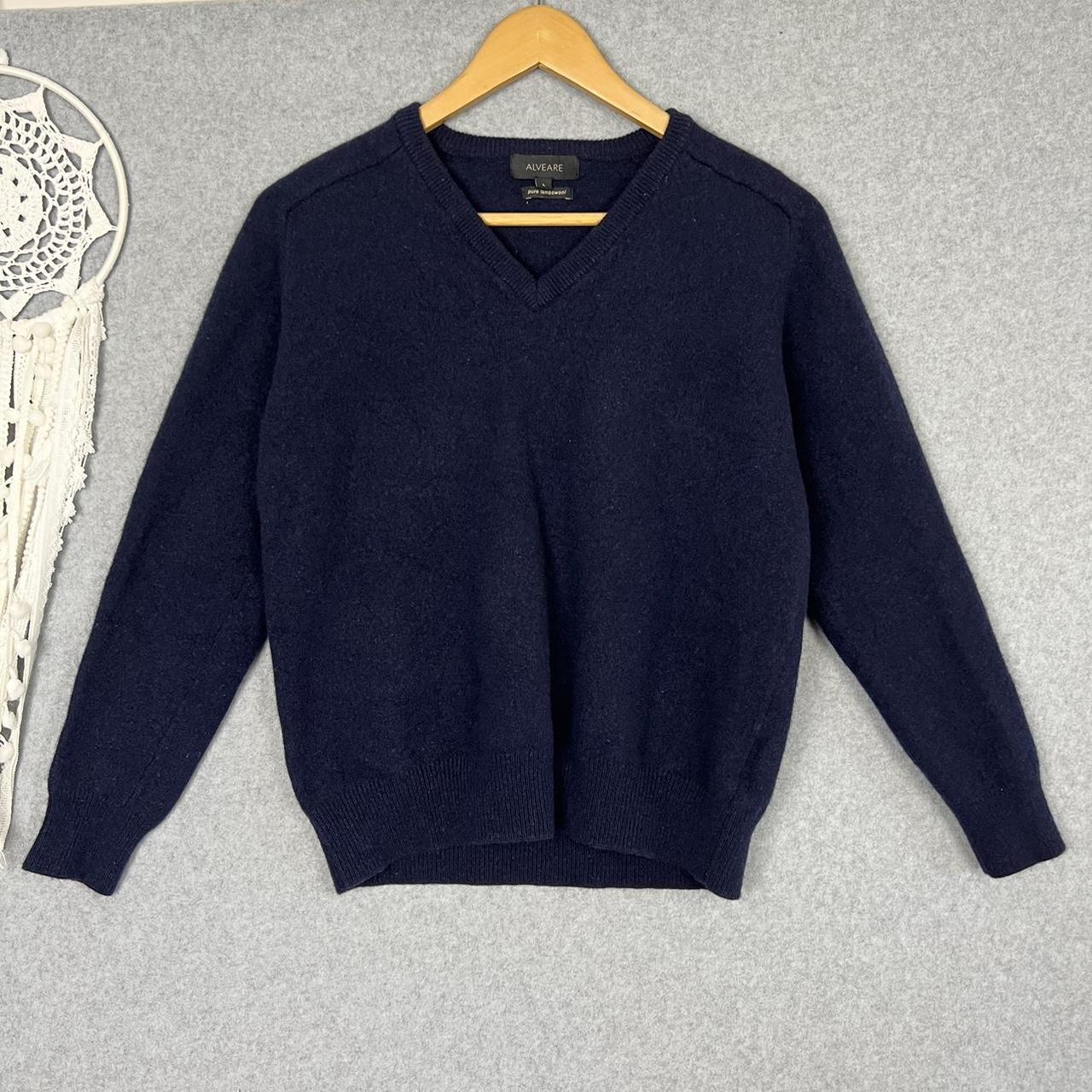 Alveare Lambswool Jumper Womens Large Navy Blue. Depop