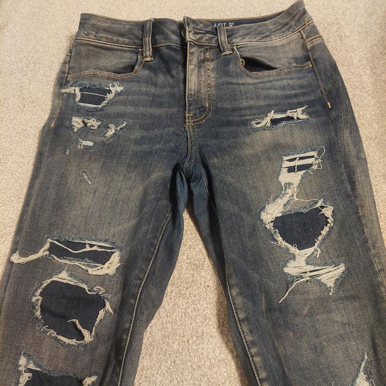 american eagle jeans size 4 high rise jeggings very - Depop