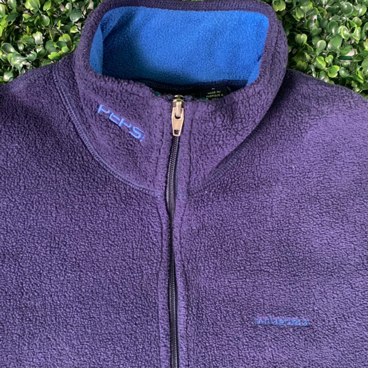 Vintage Pepsi Patagonia quarter zip fleece + Navy... - Depop