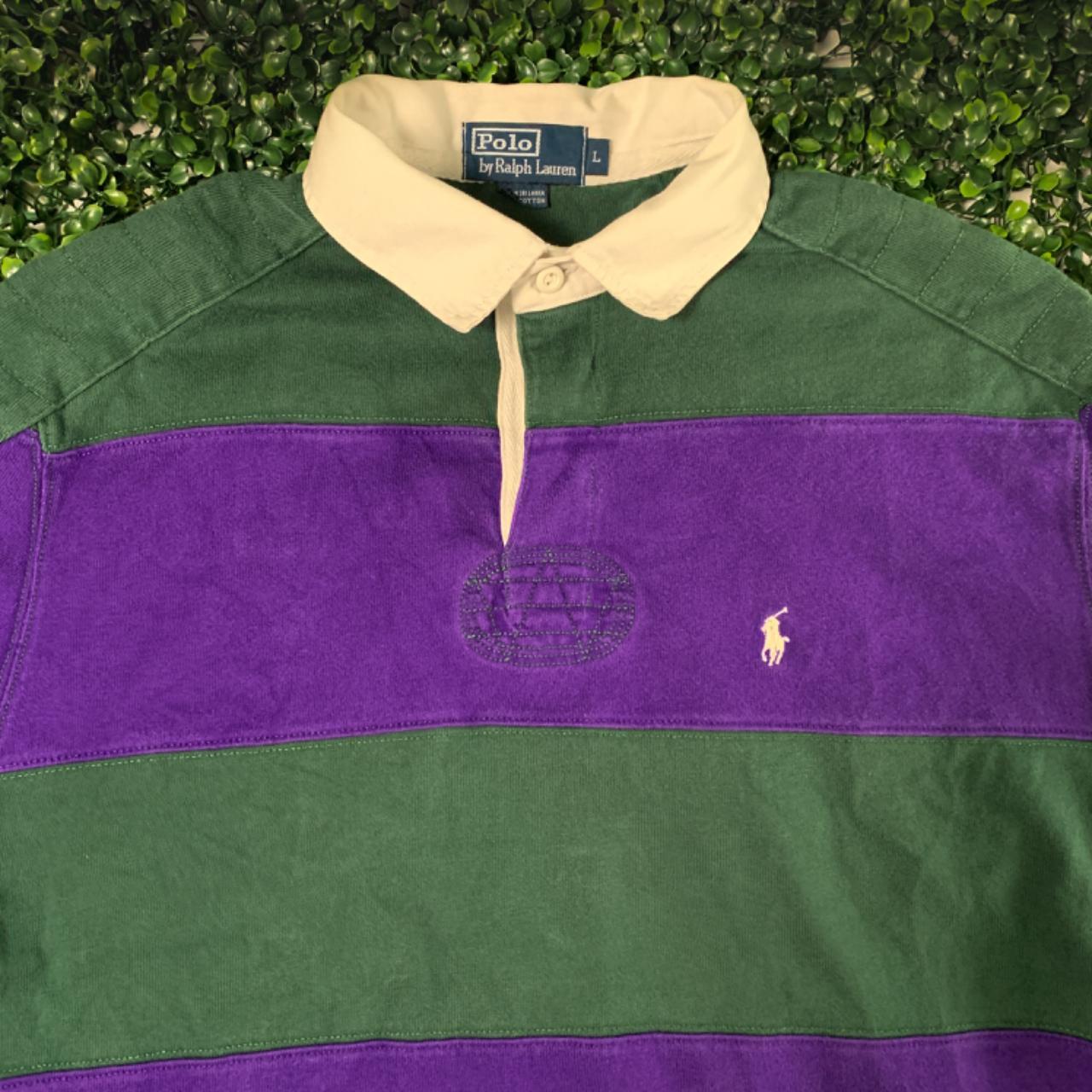 Polo Ralph Lauren Men's Purple and Green Polo-shirts