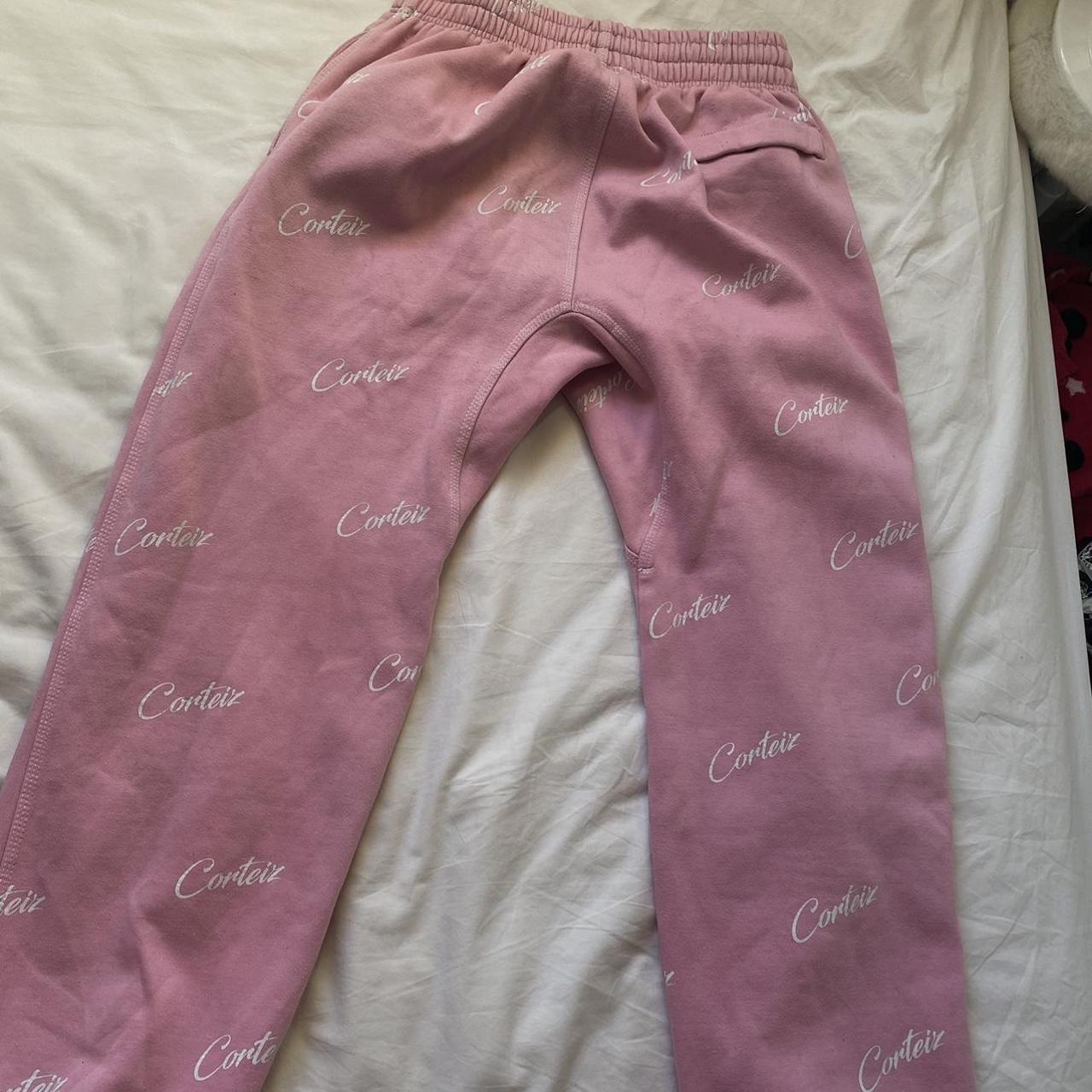 Pink corteiz joggers Unisex Size L but fits M Small... - Depop