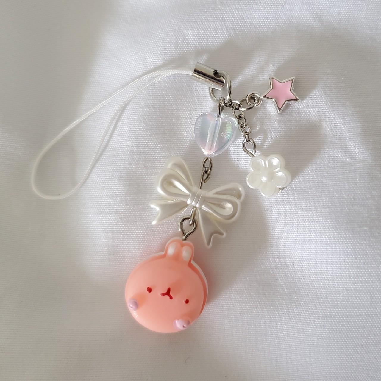 Kawaii molang bunny macaroon phone charm 🍨 #kawaii... - Depop