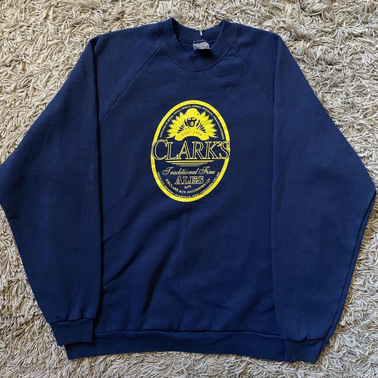 Screen Stars Men's Navy And Yellow Sweatshirt 