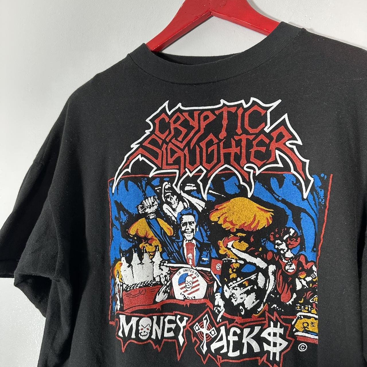 Vintage Cryptic Slaughter Money Talks Graphic Band | Depop Vintage Cryptic Slaughter Money Talks Graphic Band | Depop