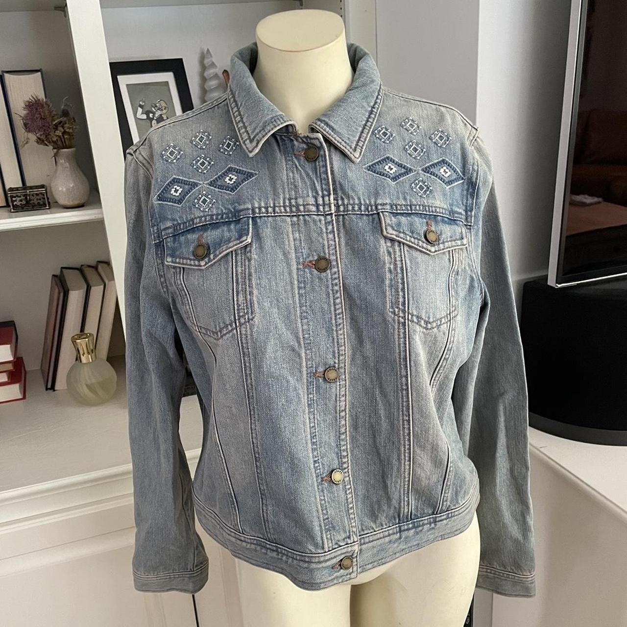 Chaps denim embroidered jean jacket Brand new with... Depop