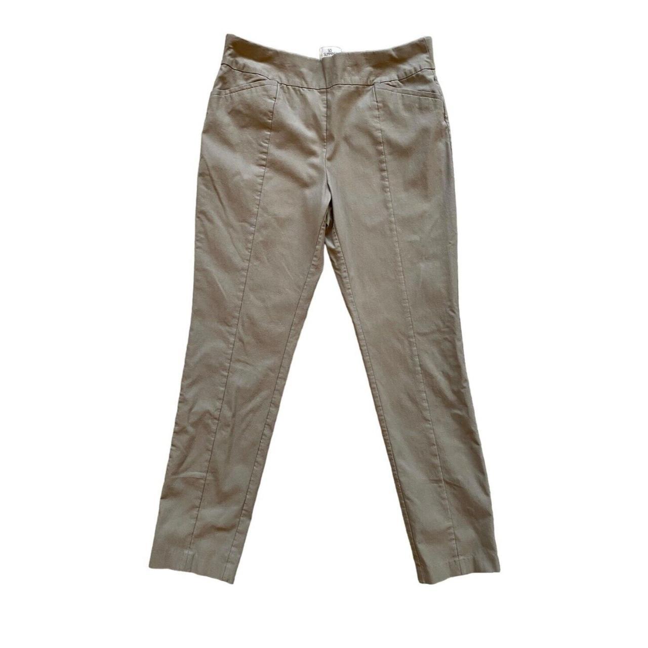 Chicos Womens So Slimming Pull On Pants Dark Beige. Depop