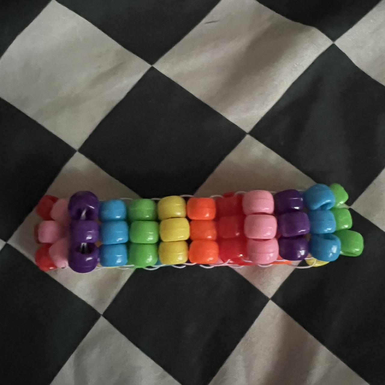 rainbow ladder kandi cuff!! dm me for custom kandi!! - Depop