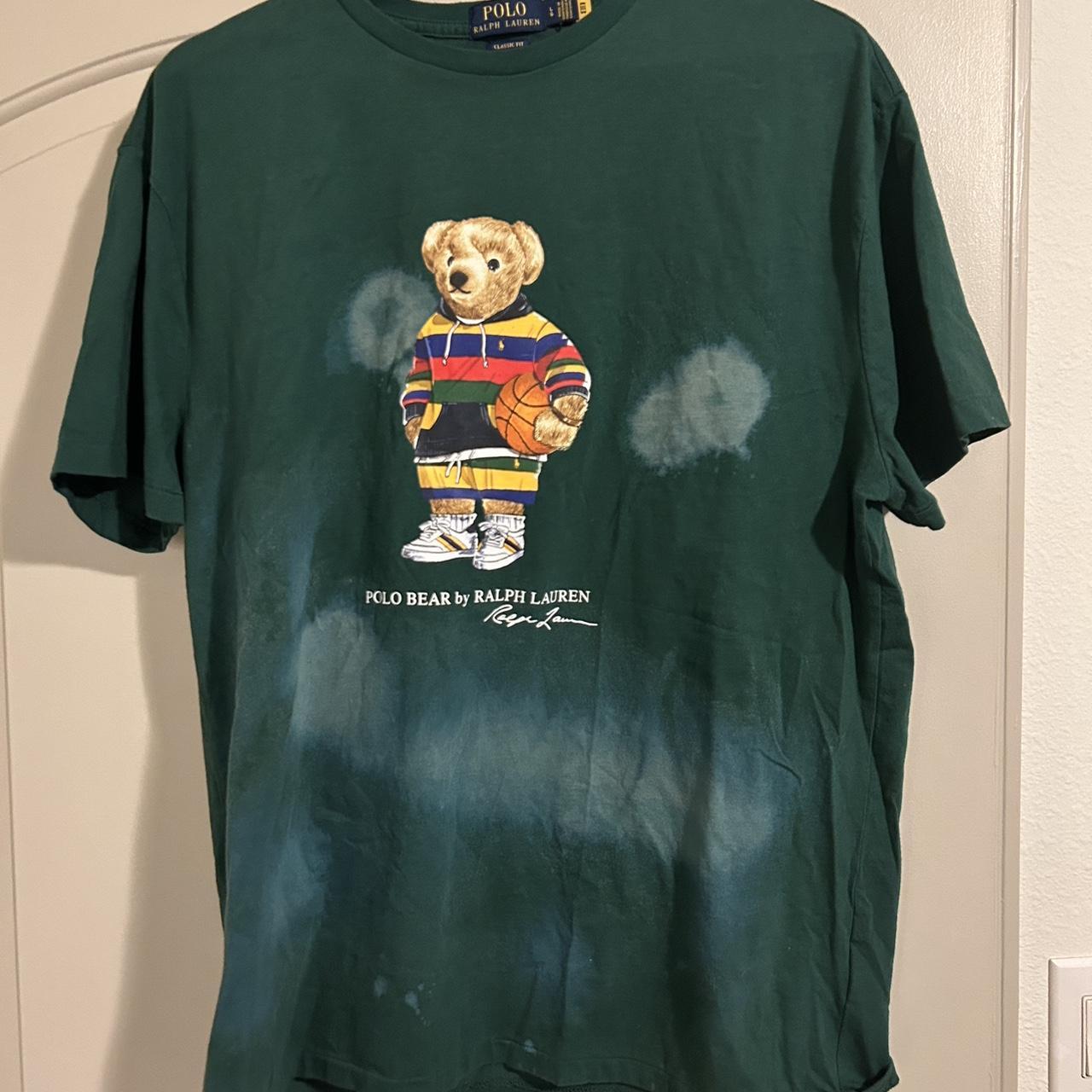 Polo Ralph Lauren bear green t shirt size large, has... - Depop