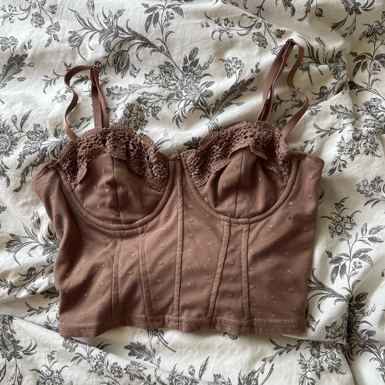 Urban Outfitters Women's Tan Corset Depop