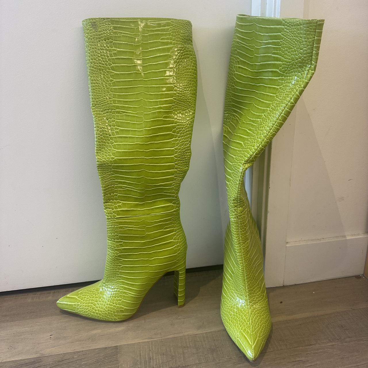 Lime green boots online