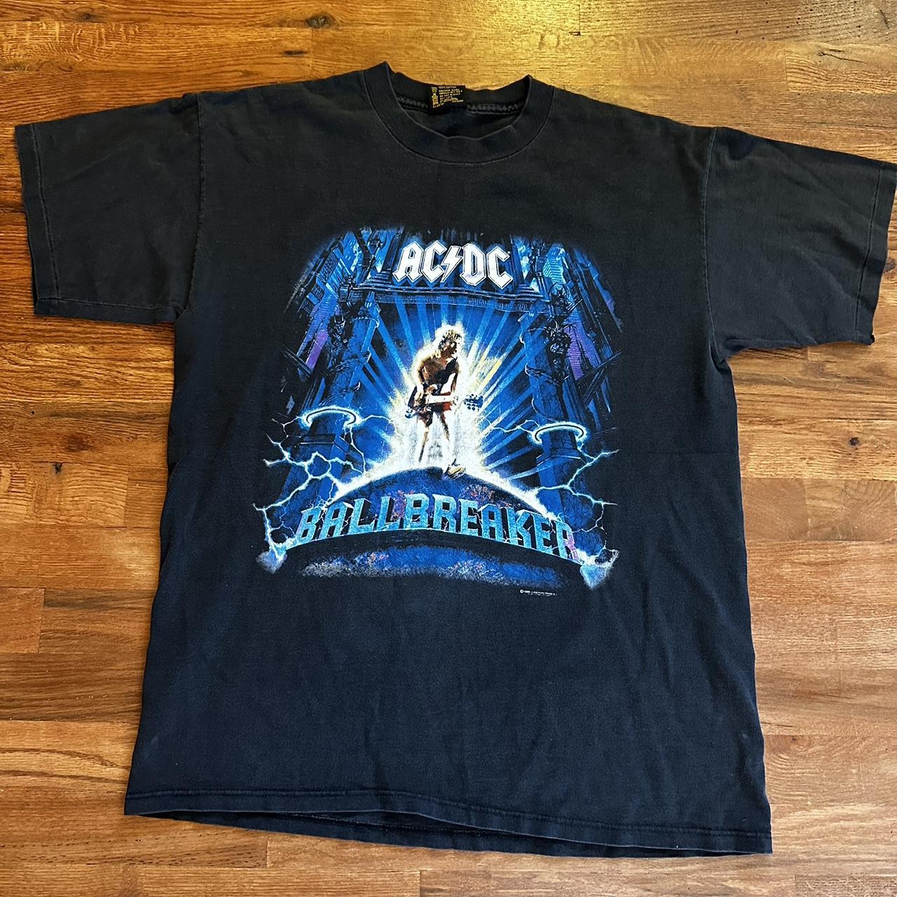 Vintage AC/DC BallBreaker Tour T-Shirt 1996 Faded... - Depop