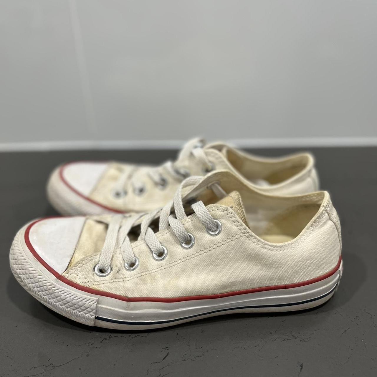 White Converse All Stars Low Canvas Size US 6, EU... - Depop