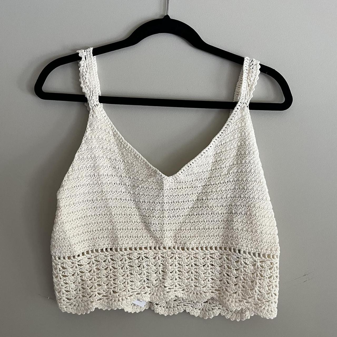 American Eagle Crochet tank top Size large but... Depop