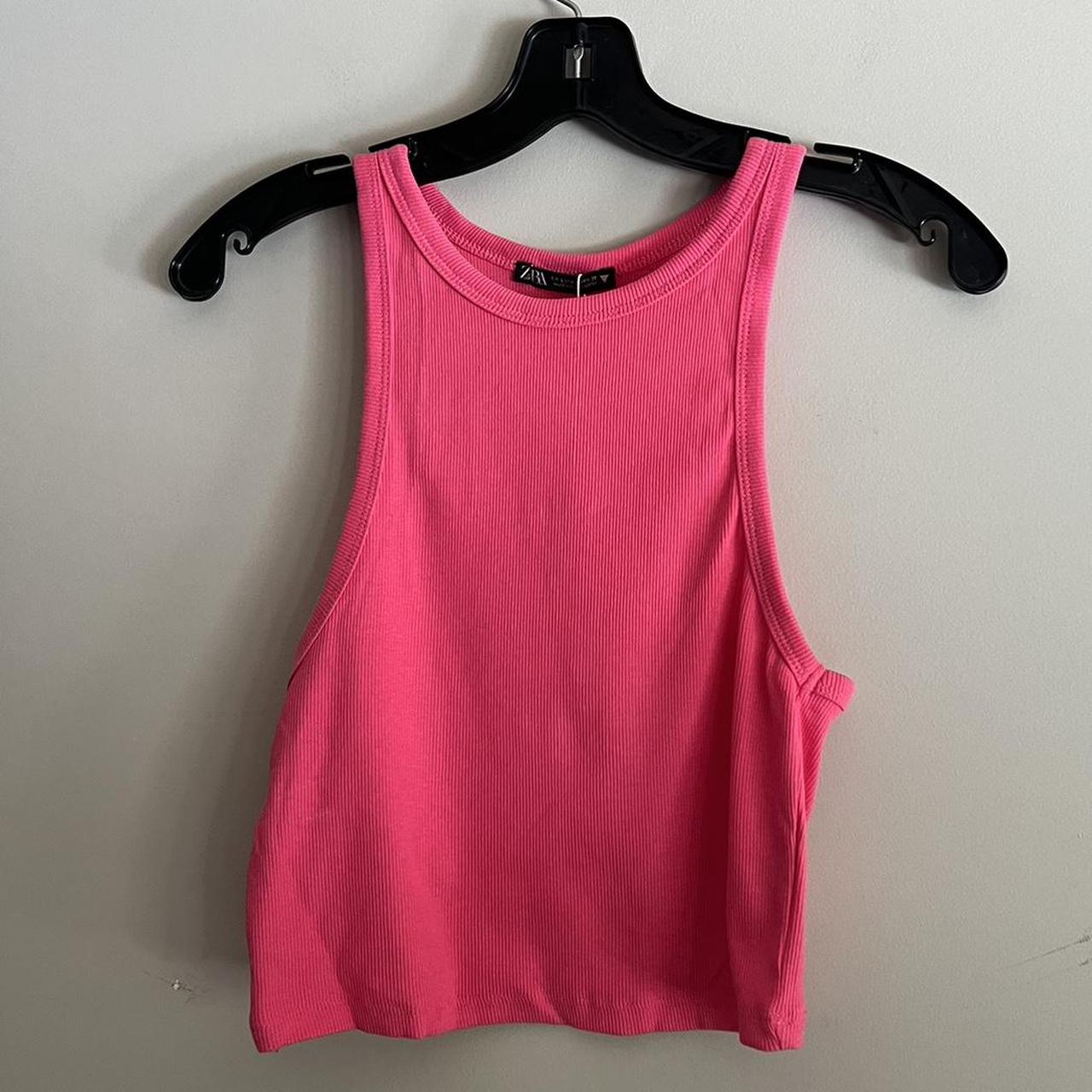 Zara Pink tank top - never worn size large - best... - Depop