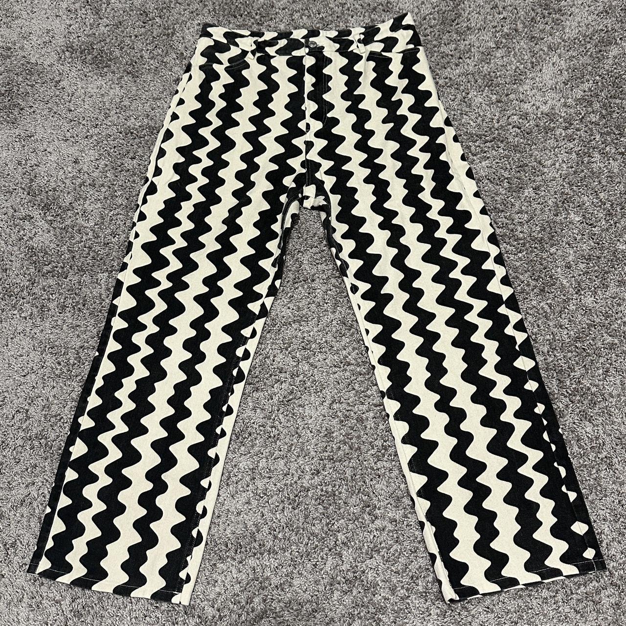 Wavy Retro Straight Leg Trousers