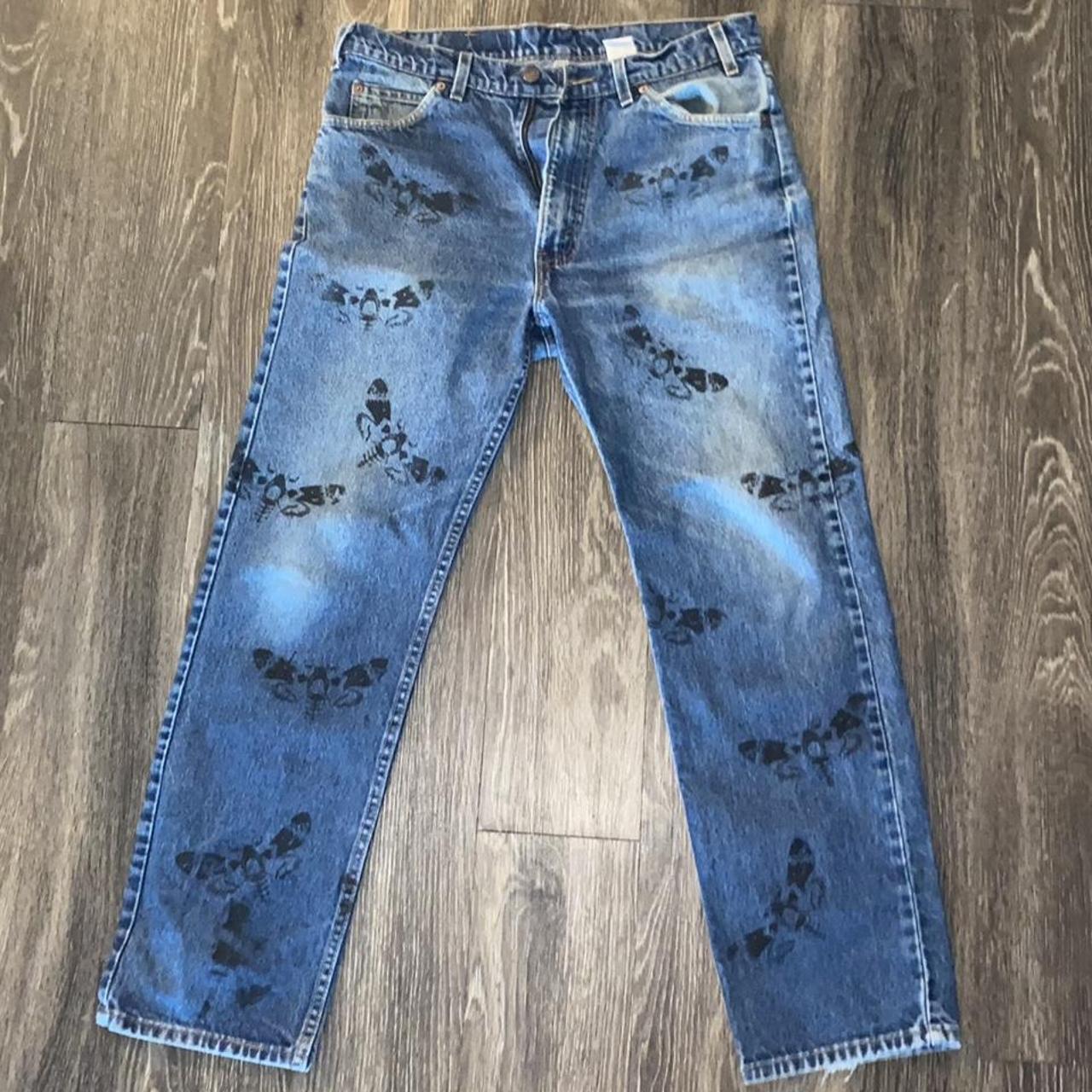 Levi’s 505 Custom Killer bees denim jeans. One of...