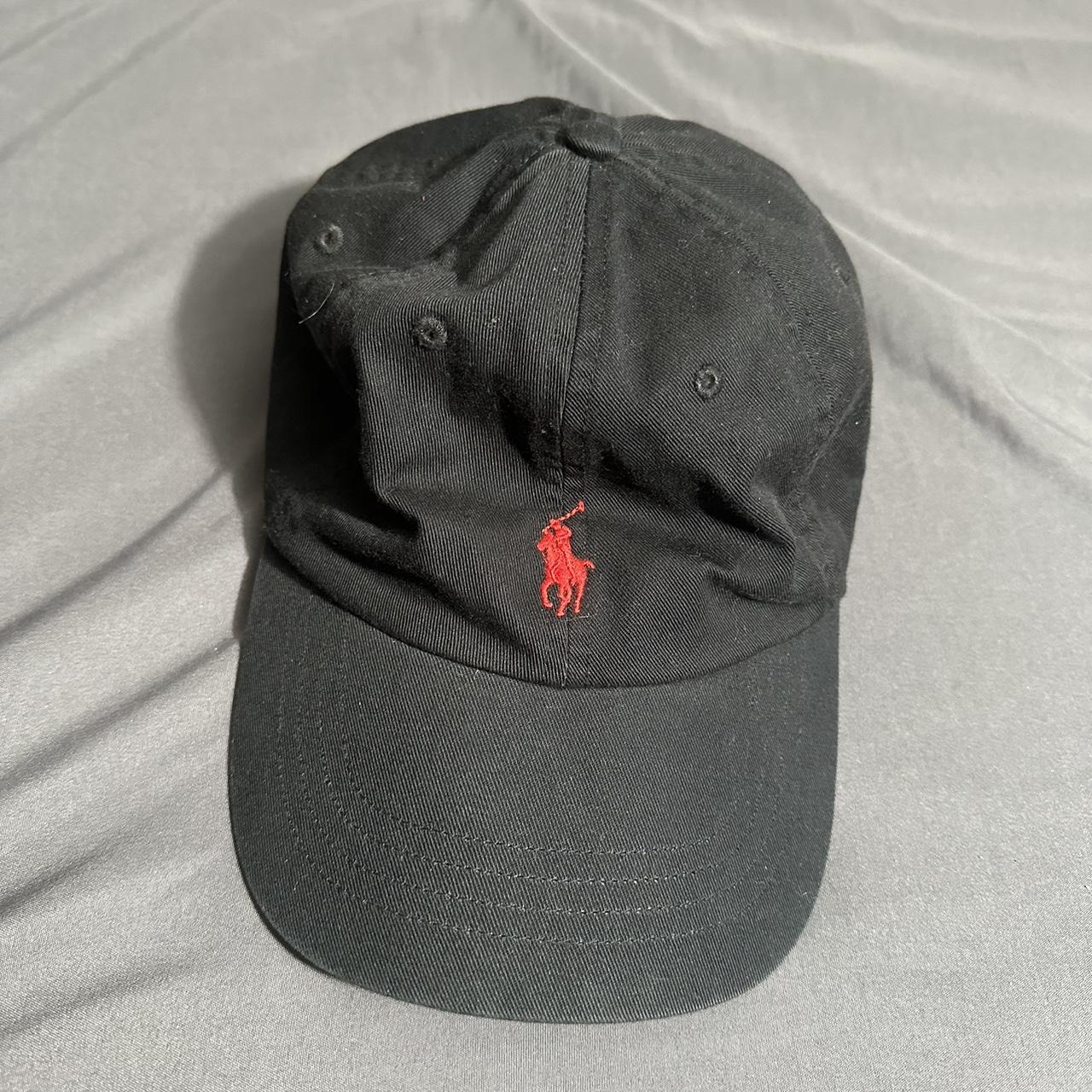 Polo Ralph Lauren Men's Black and Red Hat | Depop