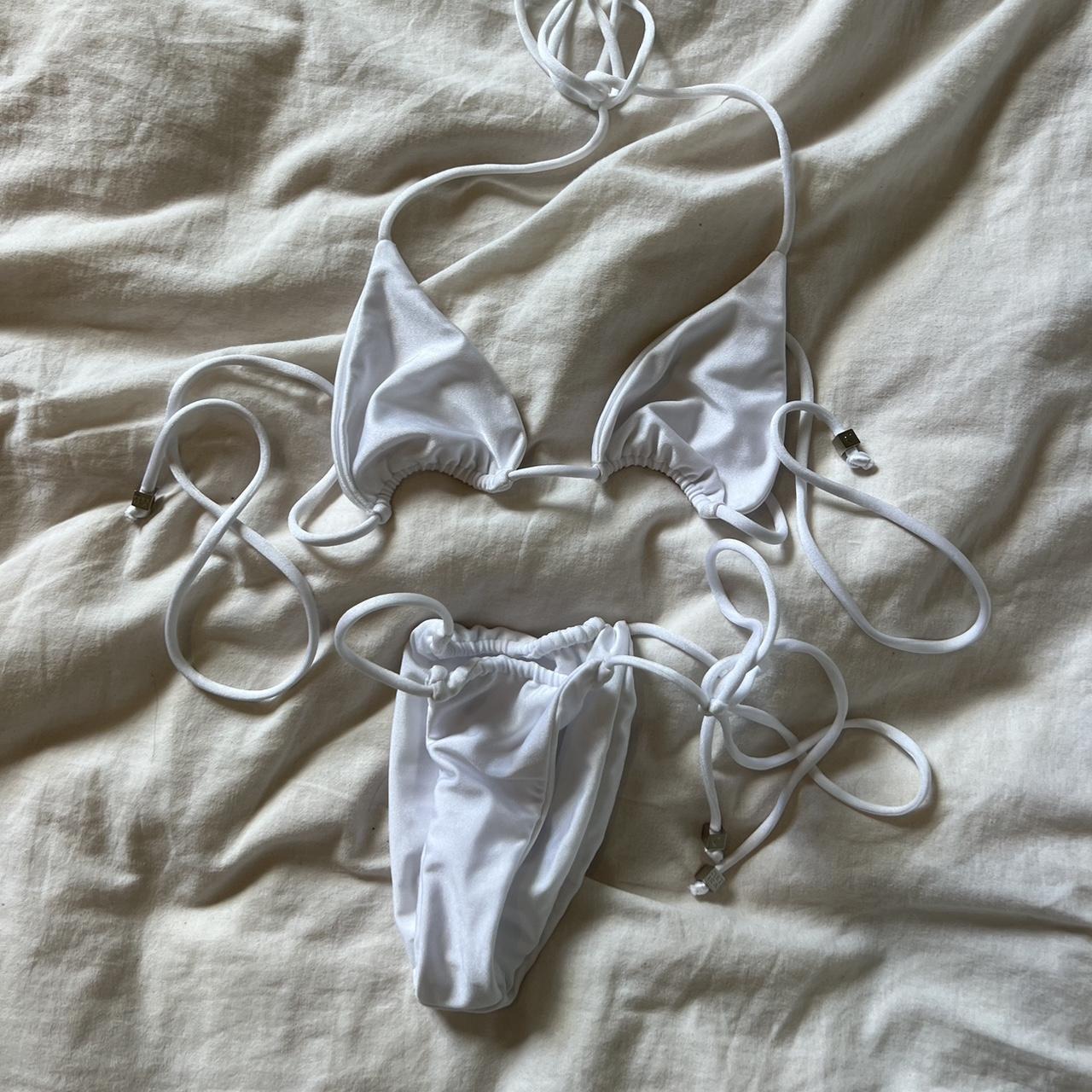 CULTIRA STRING BIKINI SET Colour: Bianco Size: top... - Depop