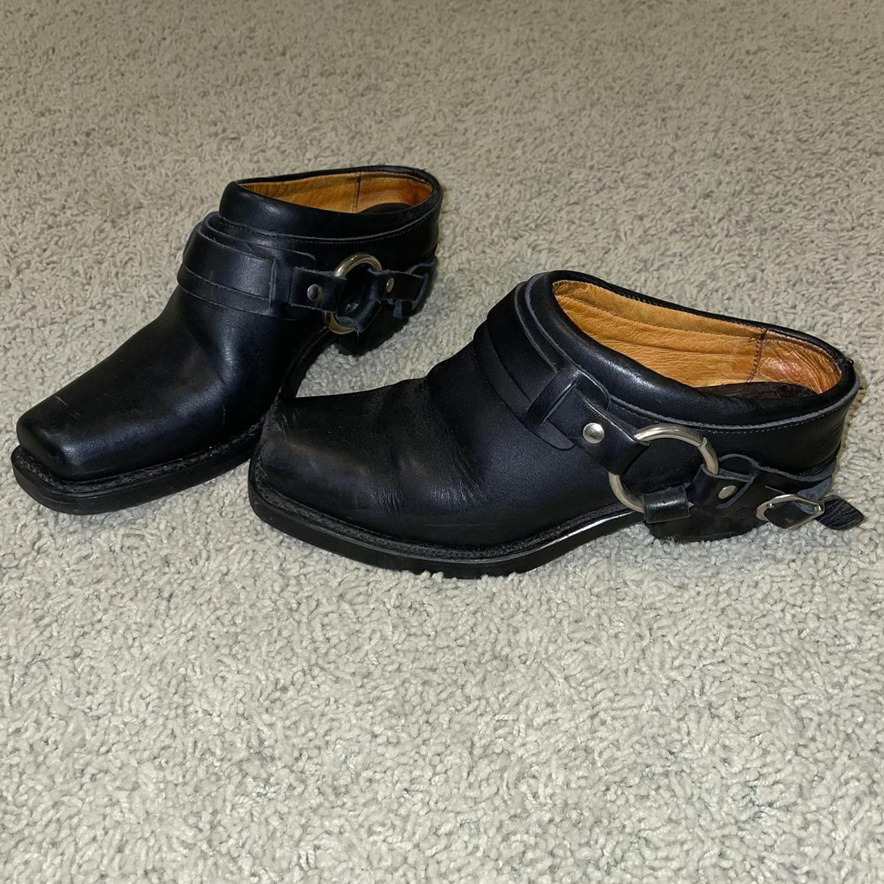 frye suede zip mules