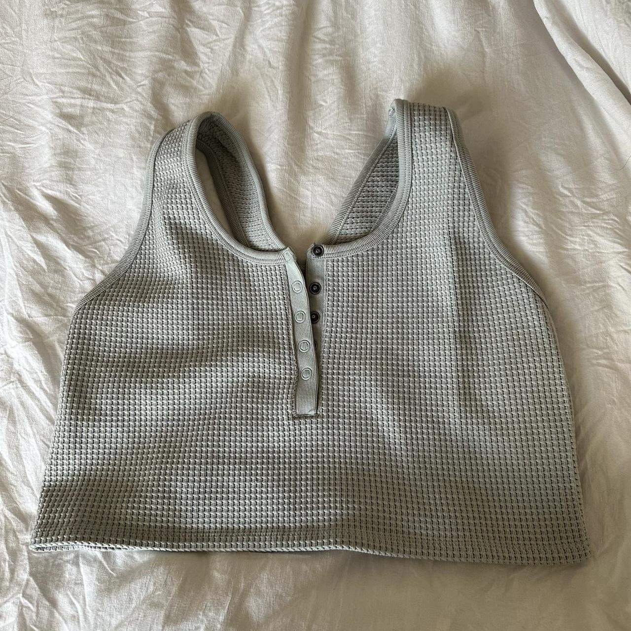 aerie bra crop top good condition gray blue... Depop
