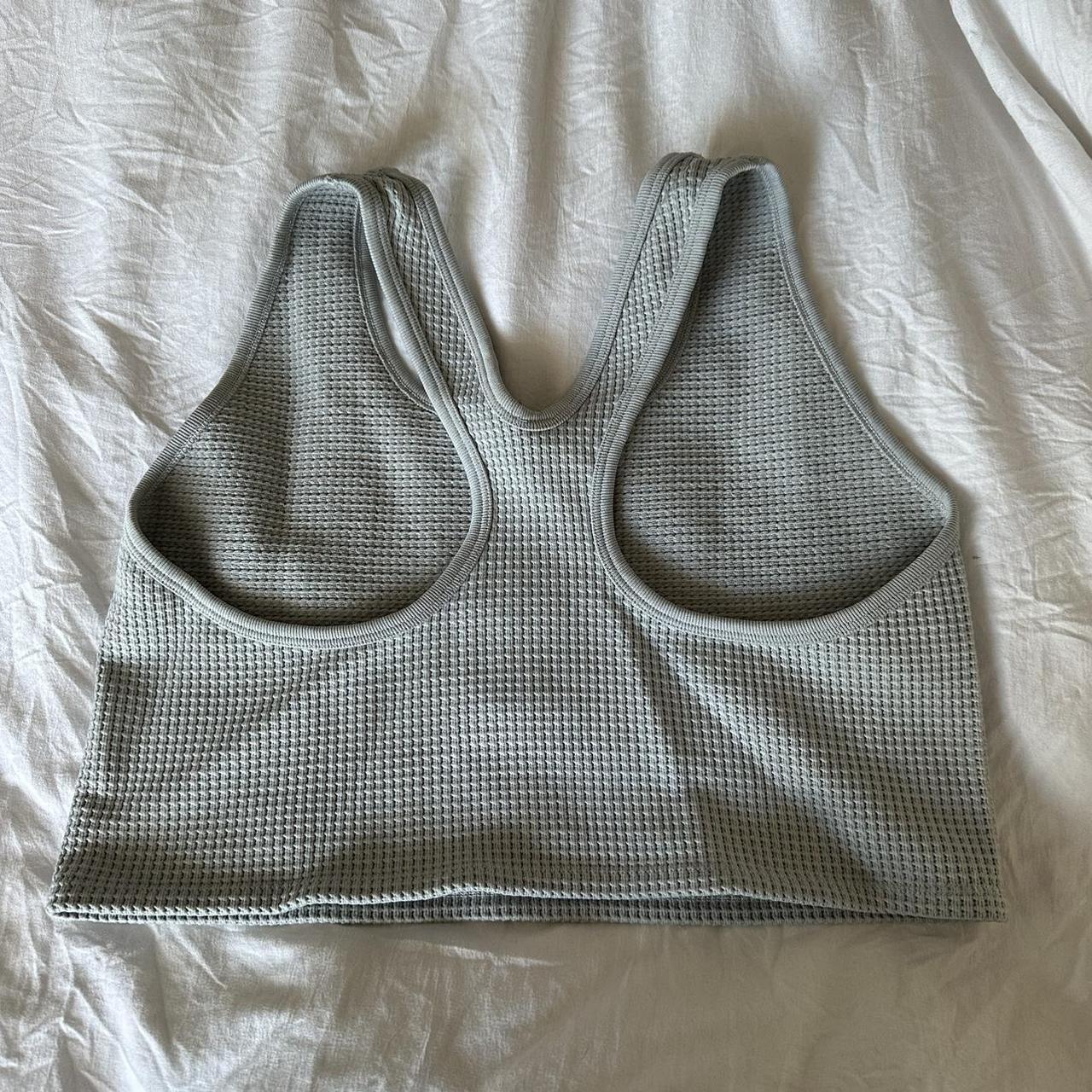 aerie bra crop top good condition gray blue... Depop