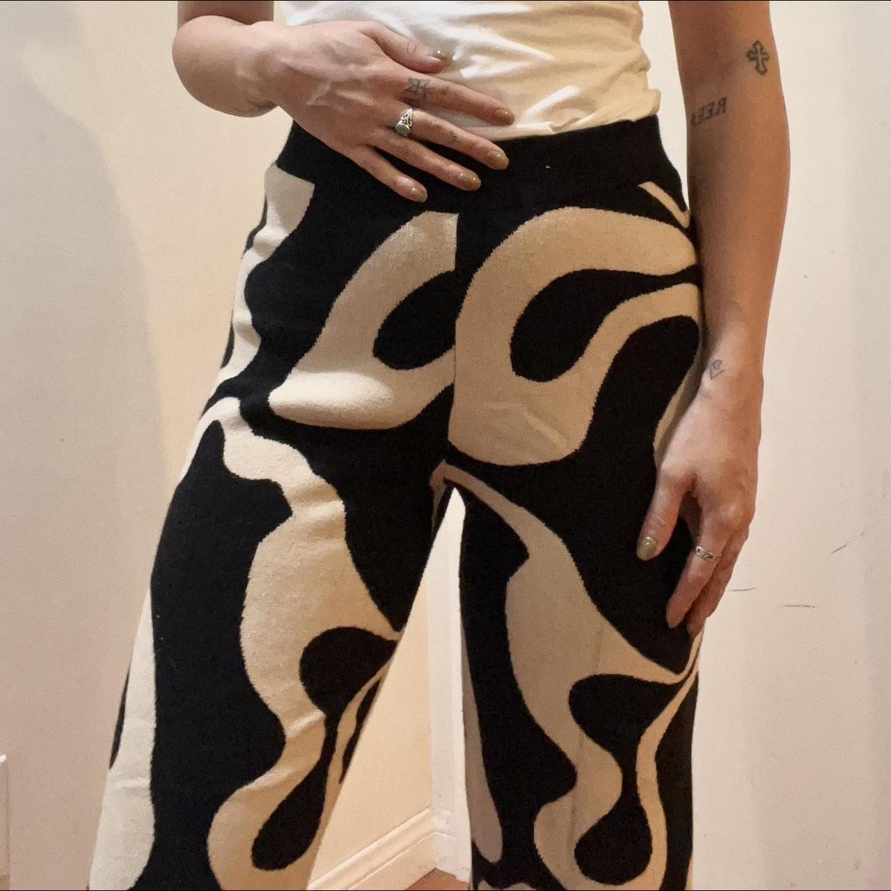 cider sweater pants with cool black&white design! 🪩... Depop