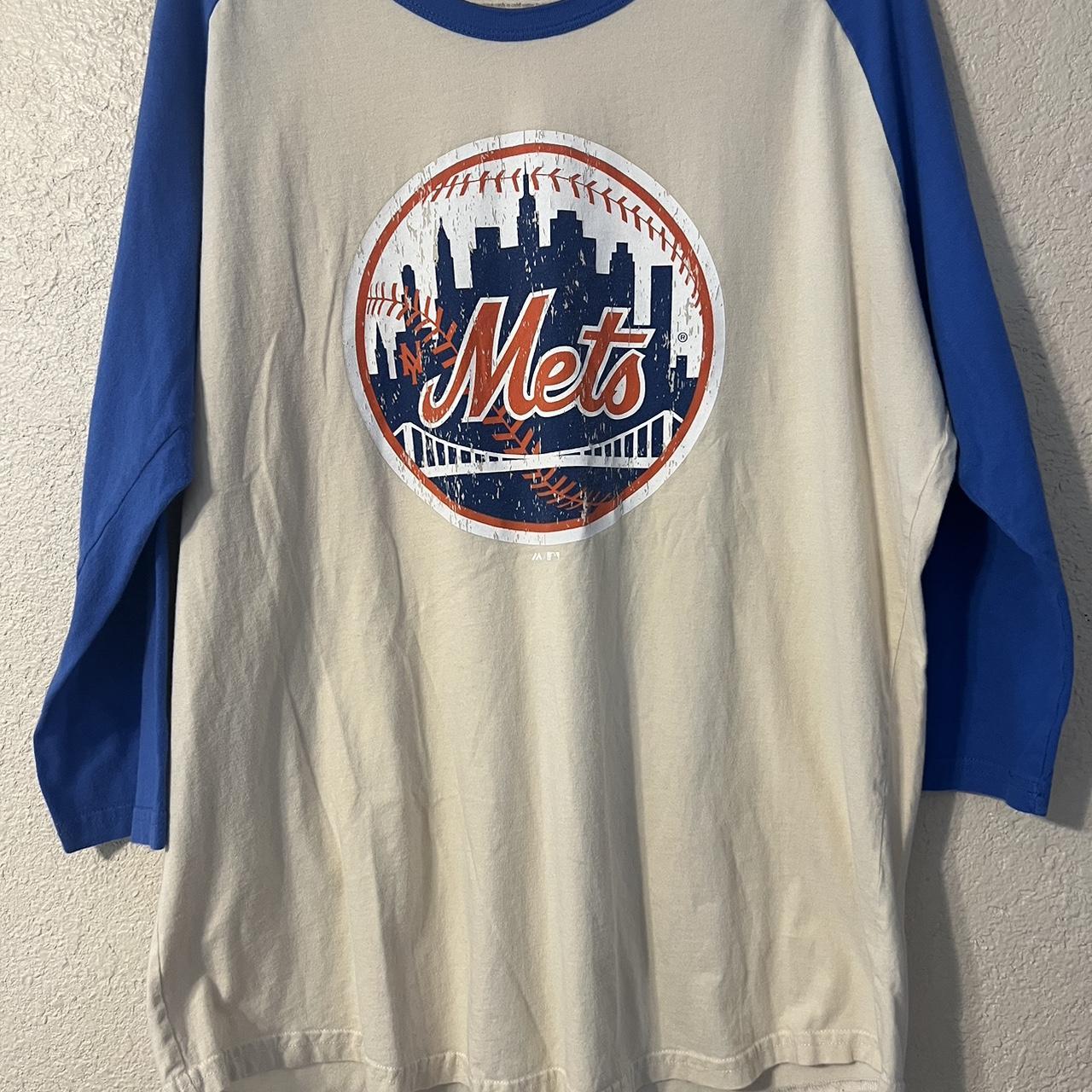 Men's Majestic Threads Cream/Royal New York Depop