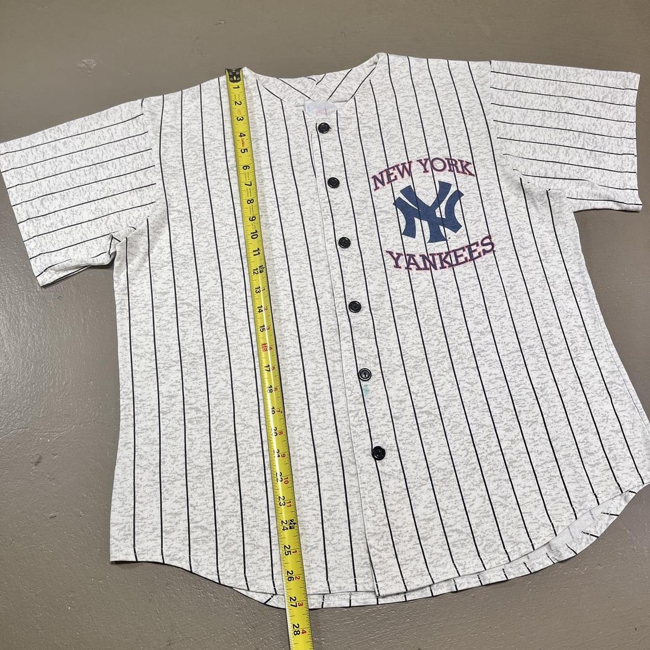 Vintage 90's New York Yankees Pinstripe T Shirt - Depop