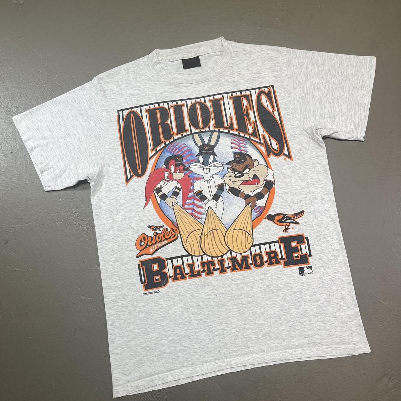 Baltimore Orioles Vintage 90's MLB Crewneck T-Shirt Orange / L