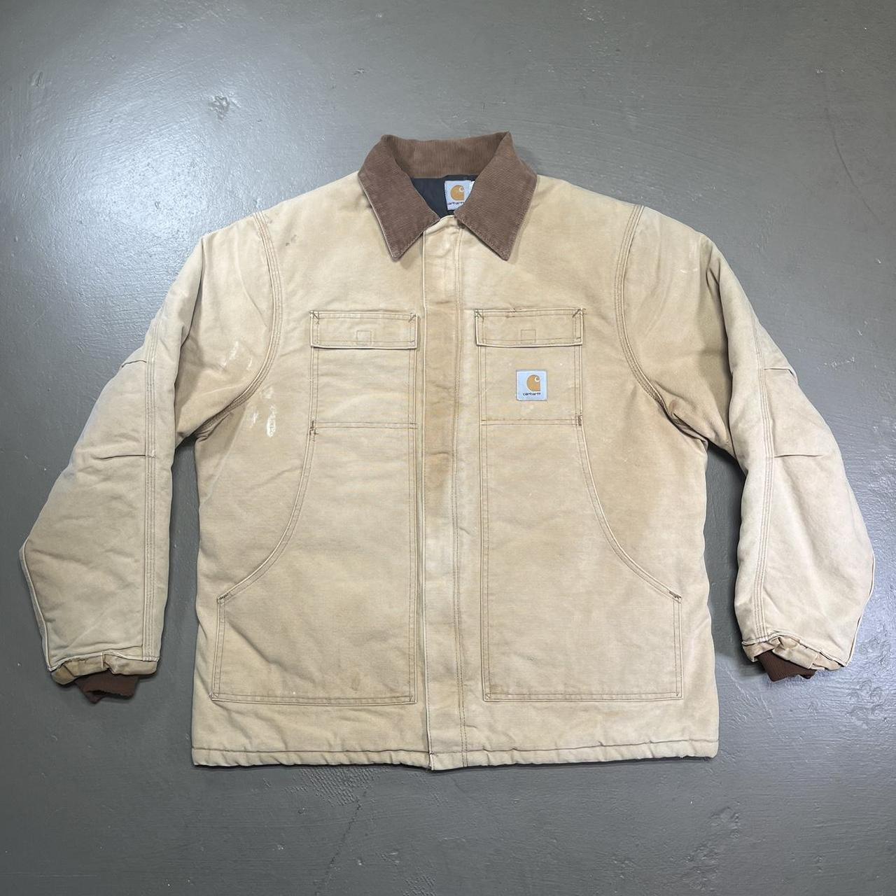 Vintage 90s Carhartt Tan Duck Canvas Arctic Quilt... - Depop