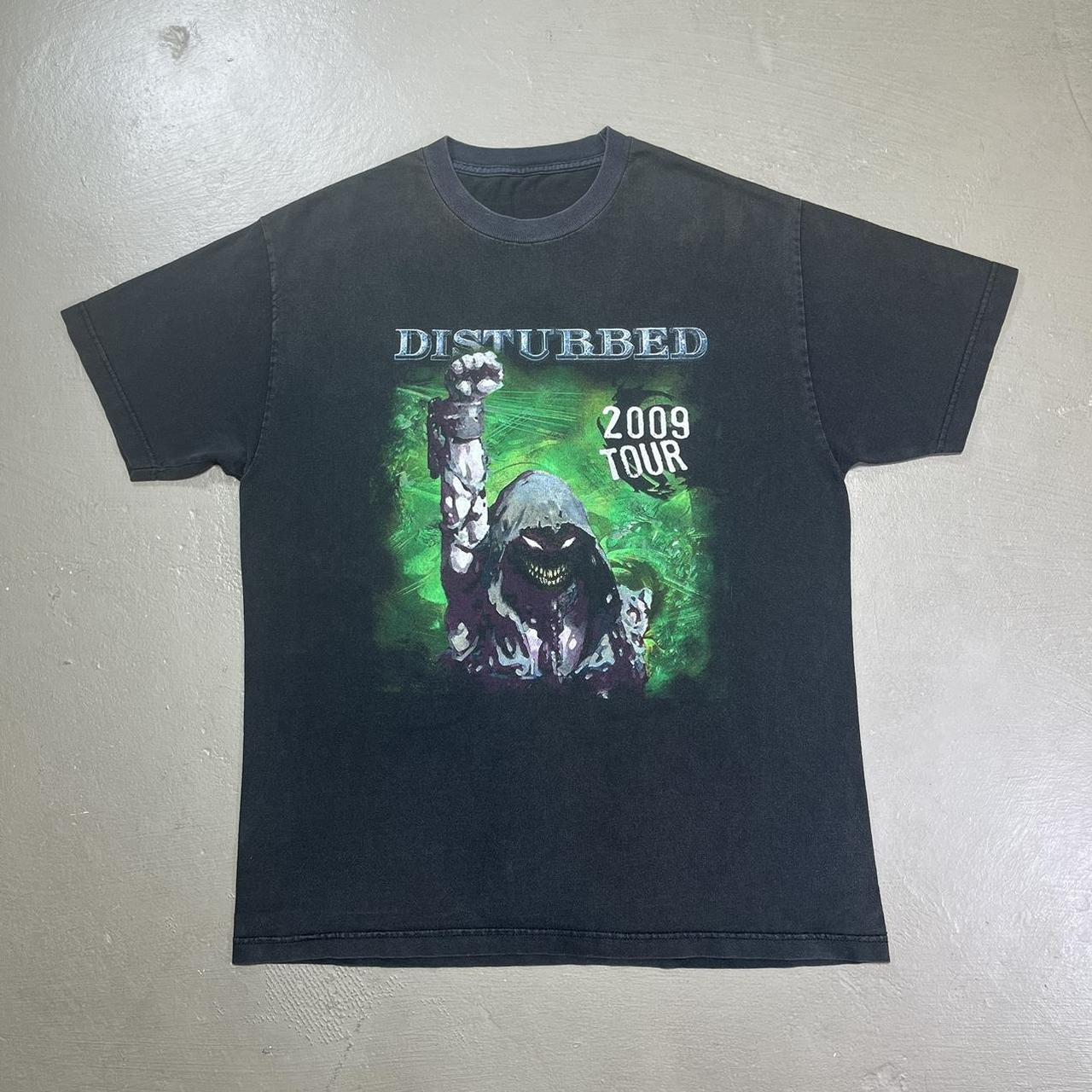 Vintage Disturbed Band Tour T shirt Tee in Black... Depop