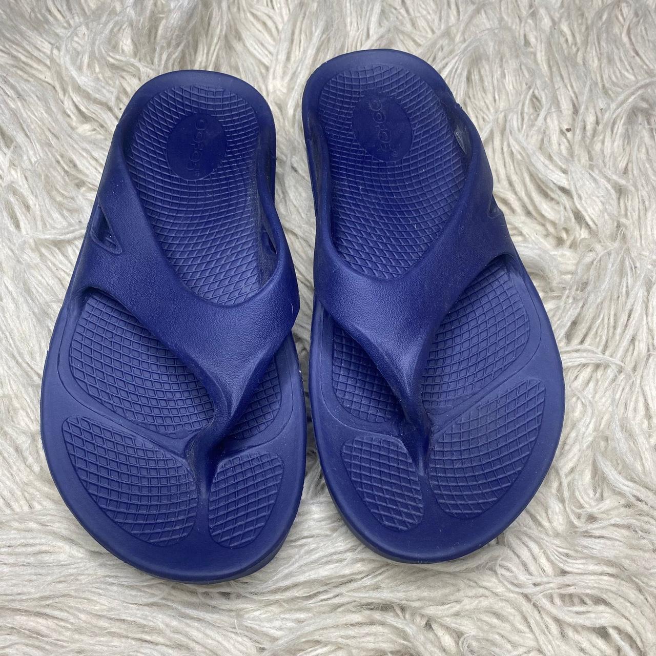 Blue Oofos Ooriginal Flip Flop Post Workout Depop