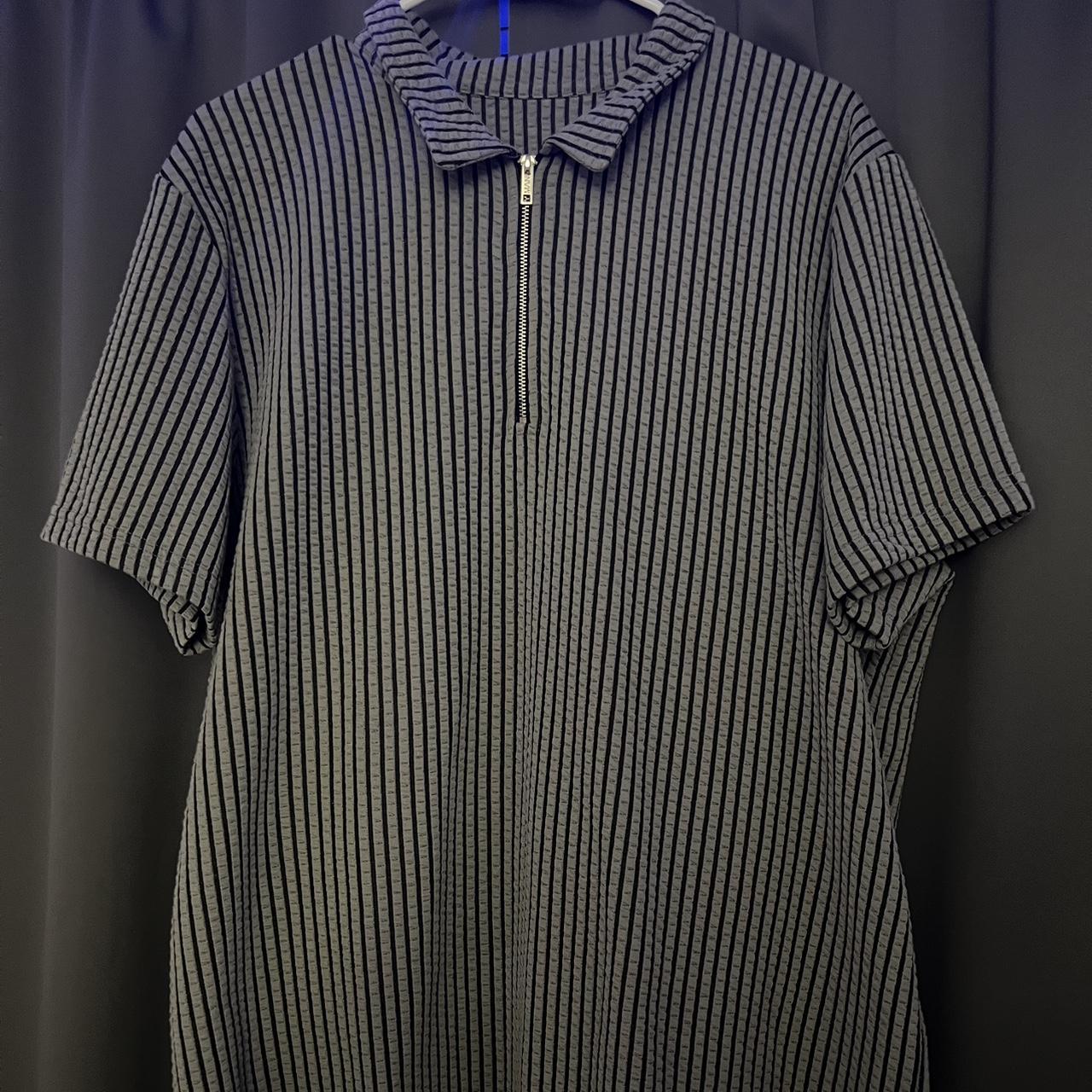 Boohoo Plus Men's Grey and Black Polo-shirts