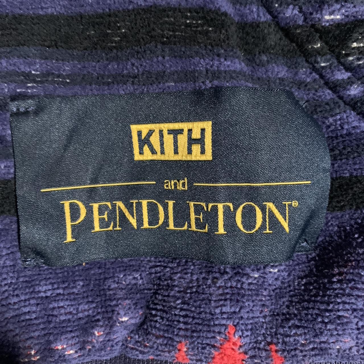 Kith x Pendleton Terry Williams Hoodie Navy/Multi | Depop