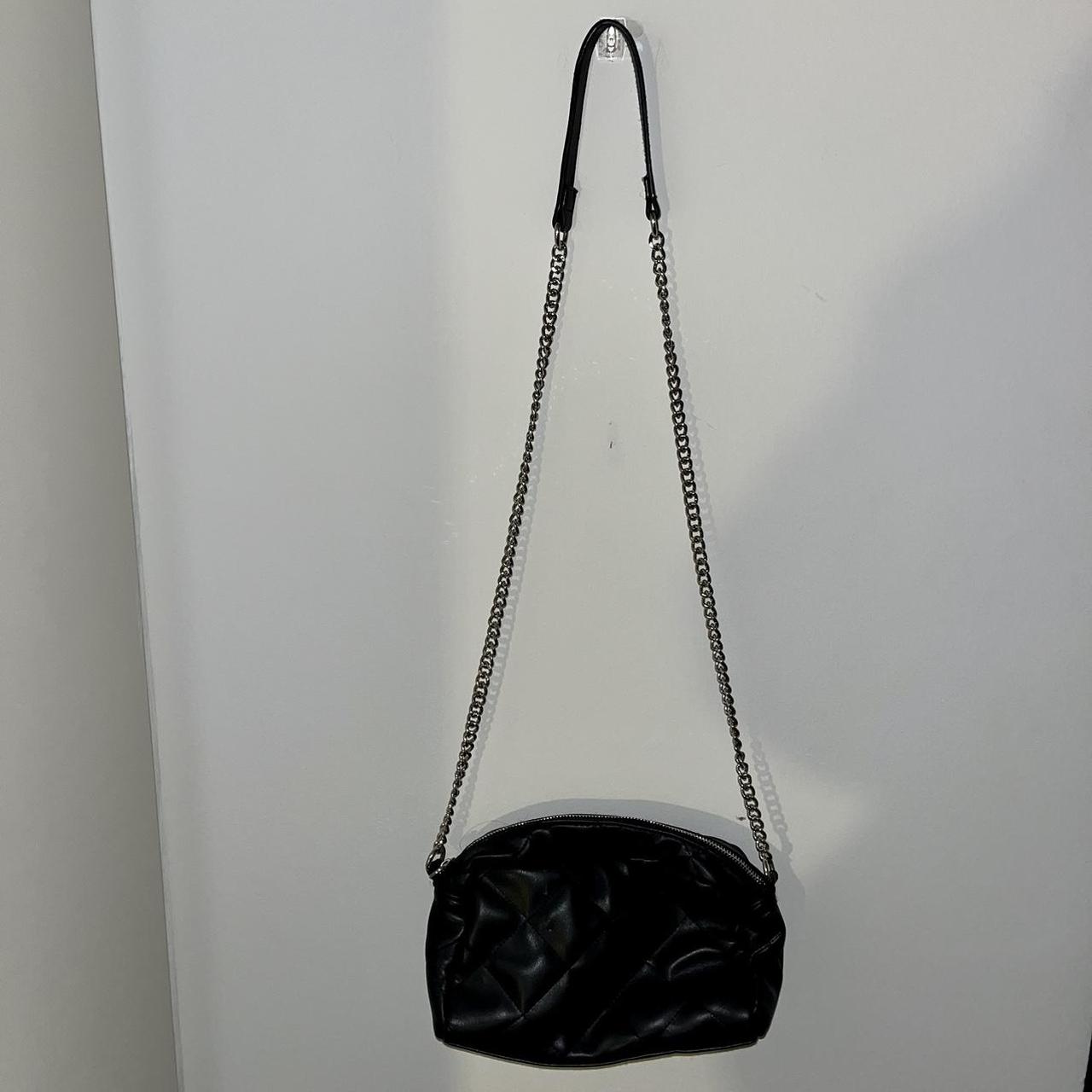 Stradivarius crossbody bag - black with chain... - Depop