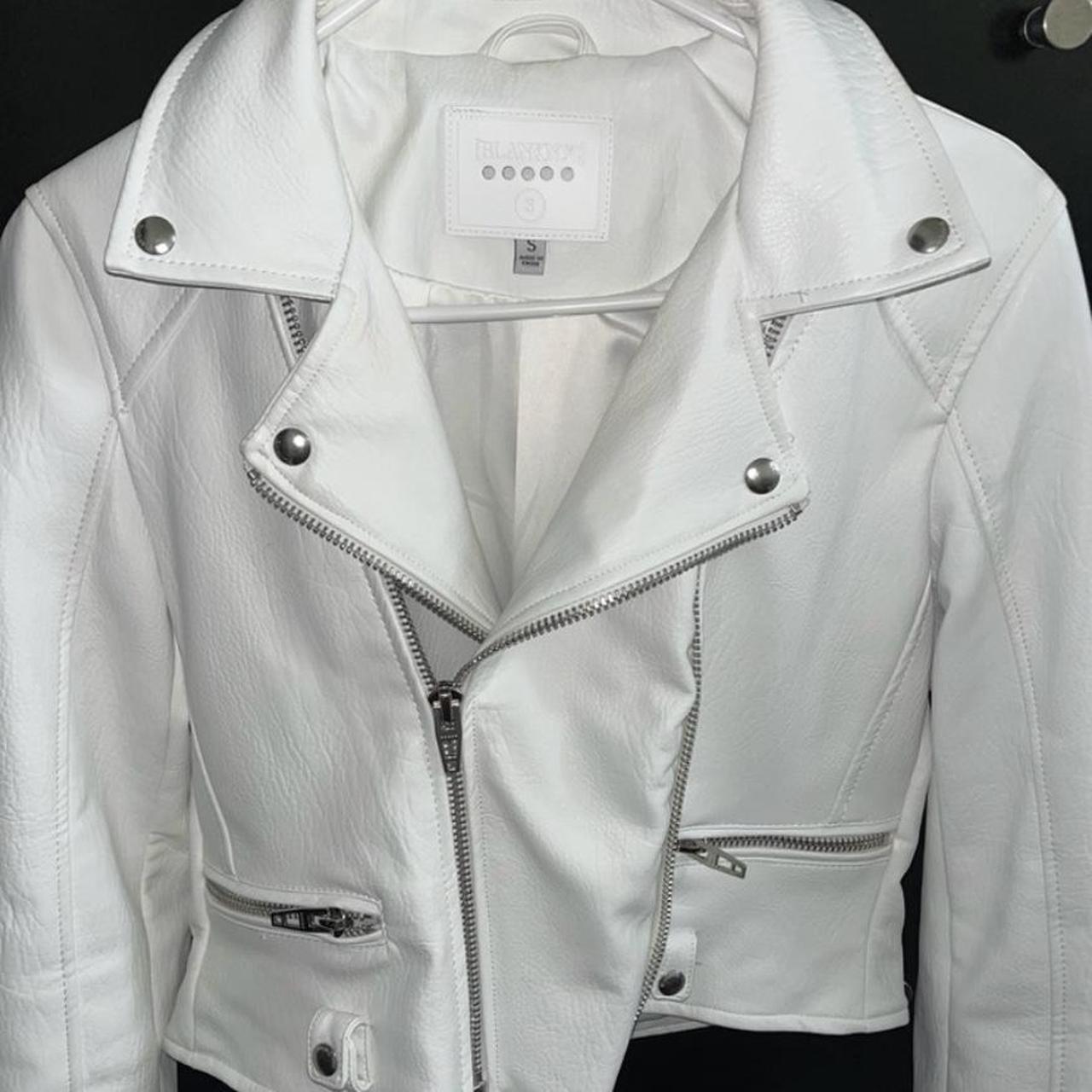 Blank NYC Women's White and Silver Jacket | Depop