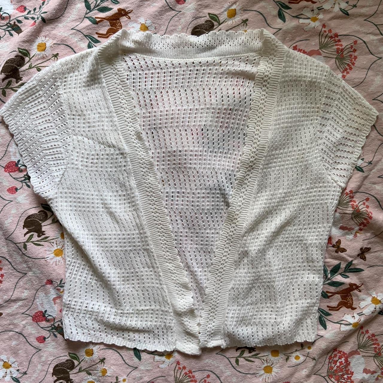 Adorable knit short sleeve cardigan! Coquette vibes... - Depop