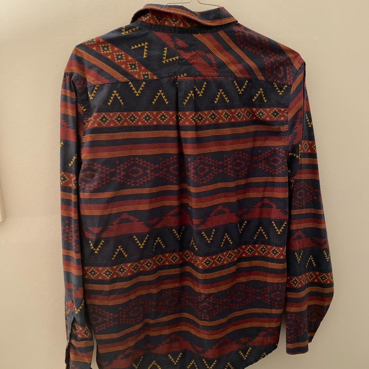 Vintage Aztec Pattern Long Sleeve Button Down Levi S Depop   P0 