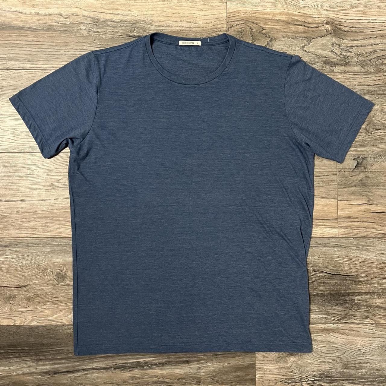 Marine Layer Men's Navy T-shirt | Depop